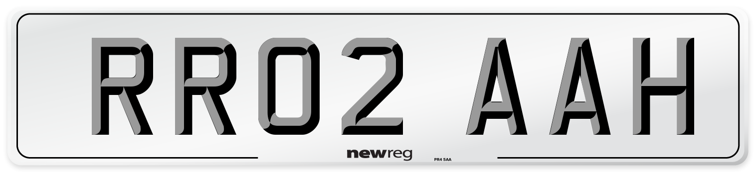 RR02 AAH Number Plate from New Reg